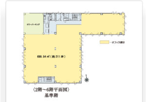 ２～６階平面図（フロア貸し）